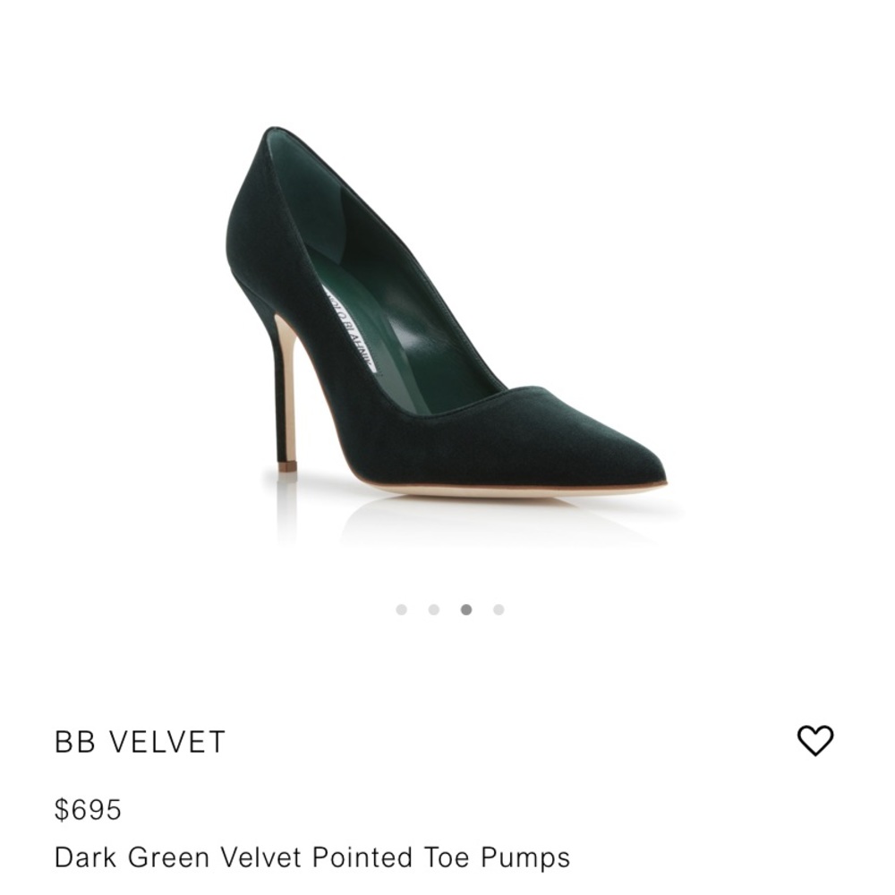 Manolo Blahnik BB Pump stunning green velvet